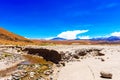 View of the mountain landscape in the Atacama, Chile. Copy space for text Royalty Free Stock Photo