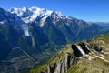 Mont Blanc from the summit of Le Brevent. French Alps, Chamonix, France. Royalty Free Stock Photo