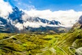 Mountain landscape and view on starting point of the death road Royalty Free Stock Photo