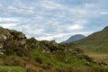 View of the mountain Moel Hebog in the Eryri National Park, Wales, UK from Llyn Dywarchen Royalty Free Stock Photo