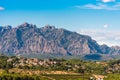 View of the mountain of Montserrat, Barcelona, Catalunya, Spain. Copy space for text.