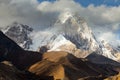 View from the mountain near Lobuche to Lhotse and Nuptse - Nepal, Himalayas Royalty Free Stock Photo