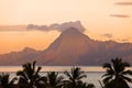 View on mountain Orohena at sunset.Polynesia.