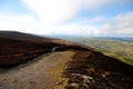 View of a mountain path at the Horseshoe Pass near Llangollen Royalty Free Stock Photo