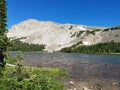 View of Mountain Peak and Lake Royalty Free Stock Photo