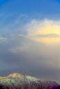 Afghanistan landscape, a mountain with a clouds in blue sky