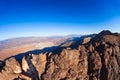 View from mountain peak over Death Valley panorama Royalty Free Stock Photo