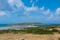 View from the mountain at Prasonisi Kite Beach Royalty Free Stock Photo