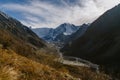 View on mountain Belukha in Altai region near board of Russia and Kazakhstan Royalty Free Stock Photo