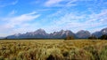 View of the mountain range in the Grand Tetons