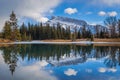 Blue Sky Reflections On A Banff Park Lake Royalty Free Stock Photo