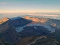 View from mountain Rinjani Summit at sunrise time.