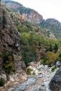 View of mountain river in Kesme Bogaz canyon, Antalya province in Turkey