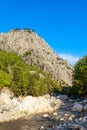 View of mountain river in Kesme Bogaz canyon, Antalya province in Turkey