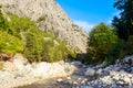 View of mountain river in Kesme Bogaz canyon, Antalya province in Turkey