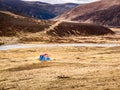 View of mountain and river in Sichuan Royalty Free Stock Photo