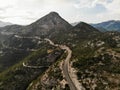 View of the mountain road in Montenegro from a height Royalty Free Stock Photo