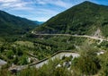 View of the mountain road, Spain Pyrenees Royalty Free Stock Photo