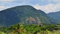 View of the mountain rock formation from Praia da Mococa