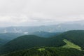 View of the mountain slopes of the ski resort, summer, Bukovel, Ukraine