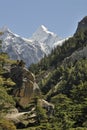 View of a Gangotri mountain ranges and snow capped mountain