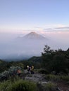 View mountain sumbing in central java Royalty Free Stock Photo