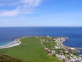 View from the mountain to the village Alnes.