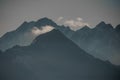 View of a mountain top in front of ridge Royalty Free Stock Photo