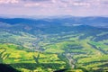 View from a mountain top in to the green valley Royalty Free Stock Photo