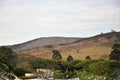 View of the mountain and the trail to Pedra do Ãndio from the city of AndrelÃ¢ndia in Minas Gerais Royalty Free Stock Photo