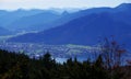 Majestic landscape with mountain and valley and a small town on the lake 2