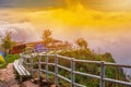 Top of mountain wish cloud at Phu Tabberk, Phetchabun Province,Thailand Royalty Free Stock Photo