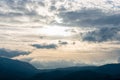 View of mountaine with dramatic sky background