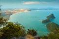 View from the mountainon the bay in Prachuap Khiri Khan Royalty Free Stock Photo