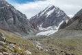 View of the mountainous landscape and scenery on a popular tourist hike near Bokonbayevo, Kyrgyzstan