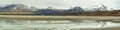 View of mountains and Aguas calientes or Piedras rojas salt Lake in Sico Pass