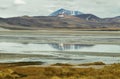 View of mountains and Aguas calientes salt Lake in Sico Pass Royalty Free Stock Photo