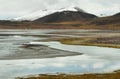 View of mountains and Aguas calientes salt Lake in Sico Pass