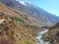 Alaknanda river flowing in Badrinath Himalayas village Mana