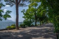 View of mountains Alps and Lake Leman in Montreux, Switzerland Royalty Free Stock Photo