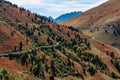 View of the mountains around Alpe d`Huez in the french Alps, France