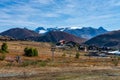 View of the mountains around Alpe d`Huez in the french Alps, France Royalty Free Stock Photo