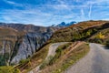 View of the mountains around Alpe d`Huez in the french Alps, France