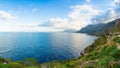 View of mountains and blue sea in the Italian natural reserve or Riserva dello Zingaro in Sicily, Italy Royalty Free Stock Photo