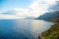 View of mountains and blue sea in the Italian natural reserve or Riserva dello Zingaro in Sicily, Italy Royalty Free Stock Photo