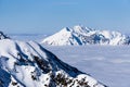 View on mountains and blue sky above clouds Royalty Free Stock Photo