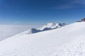 View on mountains and blue sky above clouds Royalty Free Stock Photo