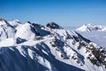 View on mountains and blue sky above clouds Royalty Free Stock Photo