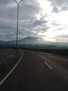 View of The Mountains on the Cigombong Toll Road Royalty Free Stock Photo