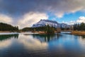 Cloudy Reflections On A Banff Park Lake Royalty Free Stock Photo